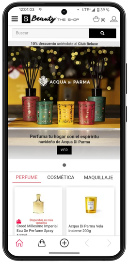 Aplicación móvil de BeautyTheShop